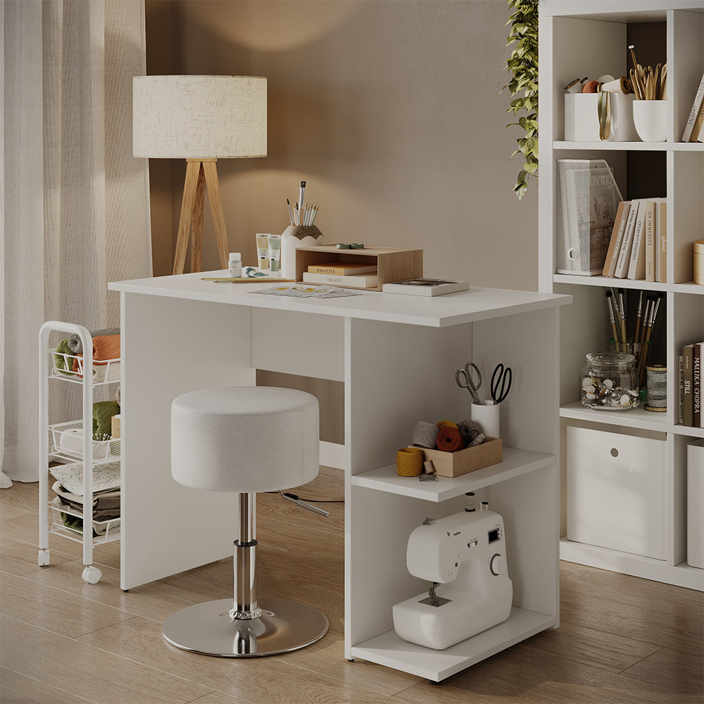 Vicco Scrivania con ripiani Bianco 100 x 50 cm