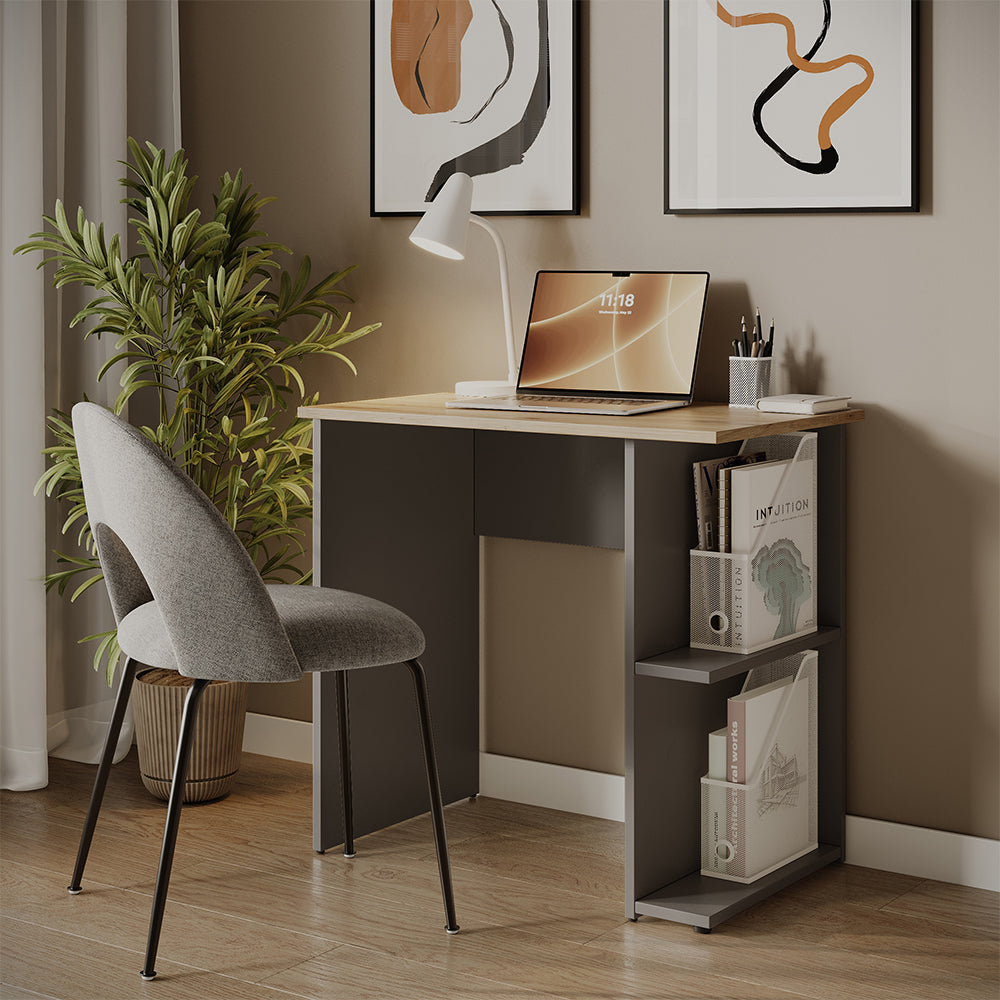 Vicco Scrivania con ripiani Antracite/Artisan 80 x 50 cm