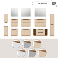 Vicco Set di mobili da bagno Rovere/grigio a righe 3 parti