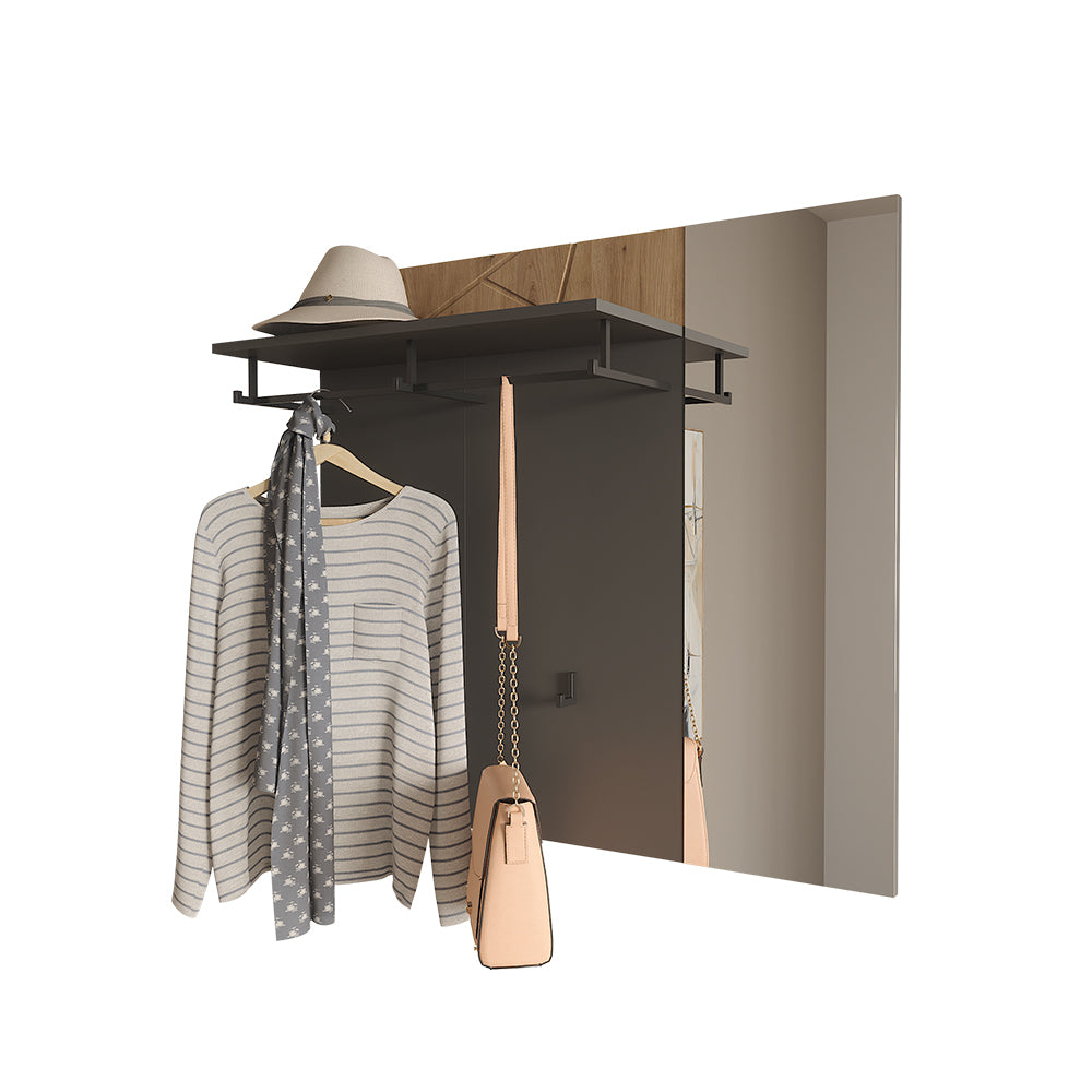 Vicco Appendiabiti da parete Antracite/Artisan 106 x 95.8 cm con specchio
