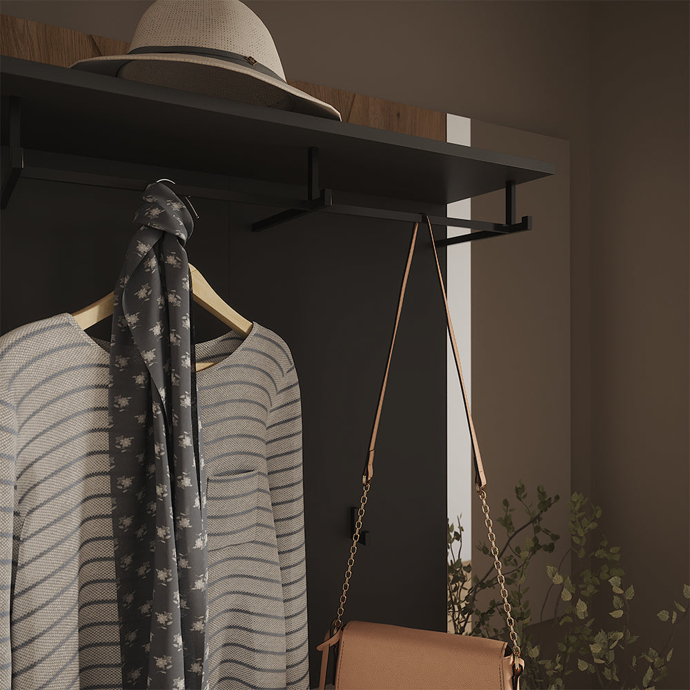 Vicco Appendiabiti da parete Antracite/Artisan 106 x 95.8 cm con specchio