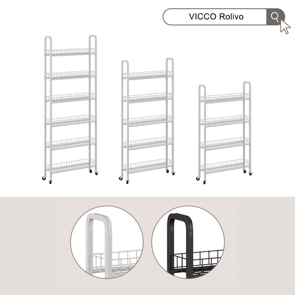 Vicco Piedistallo mobile Bianco 58 x 15 cm con 5 scomparti