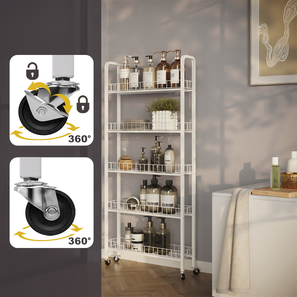 Vicco Piedistallo mobile Bianco 58 x 15 cm con 5 scomparti