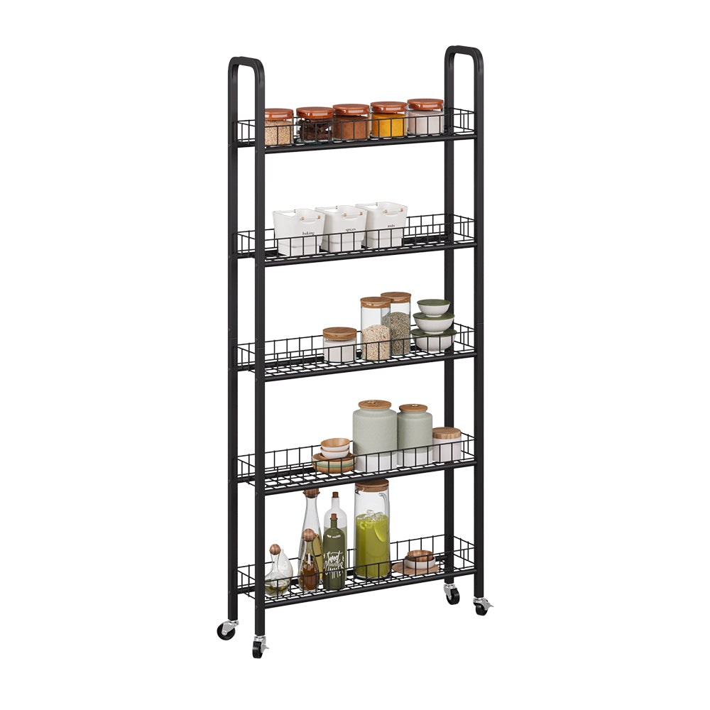 Vicco Piedistallo mobile Nero 58 x 15 cm con 5 scomparti