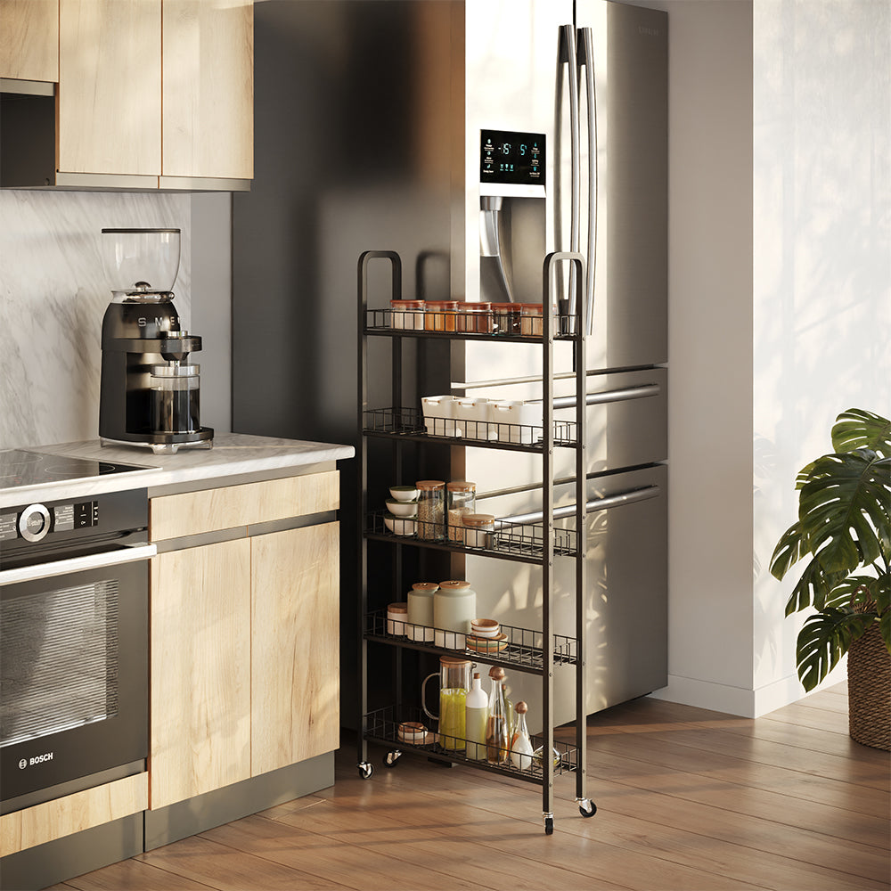 Vicco Piedistallo mobile Nero 58 x 15 cm con 5 scomparti