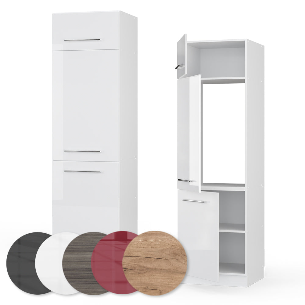 Vicco Armadio frigorifero Bianco lucido 60 cm