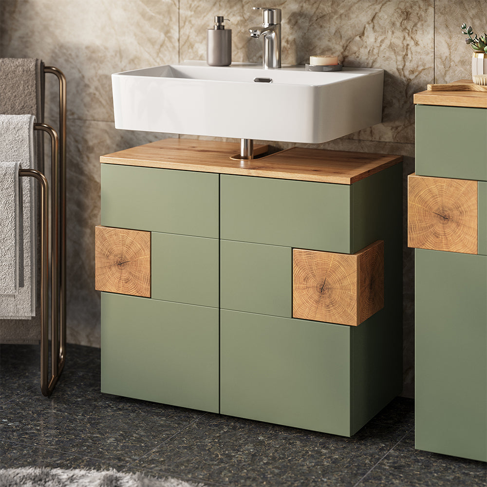 Vicco Mobile sottolavabo per bagno Verde/Artigianale 73.1 x 64 cm