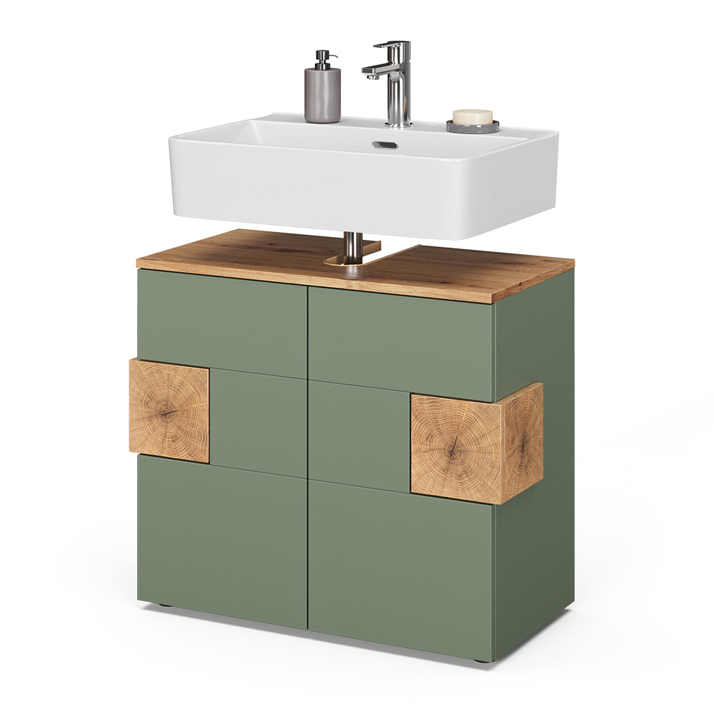 Vicco Mobile sottolavabo per bagno Verde/Artigianale 73.1 x 64 cm