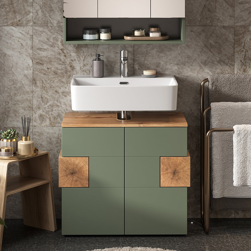 Vicco Mobile sottolavabo per bagno Verde/Artigianale 73.1 x 64 cm