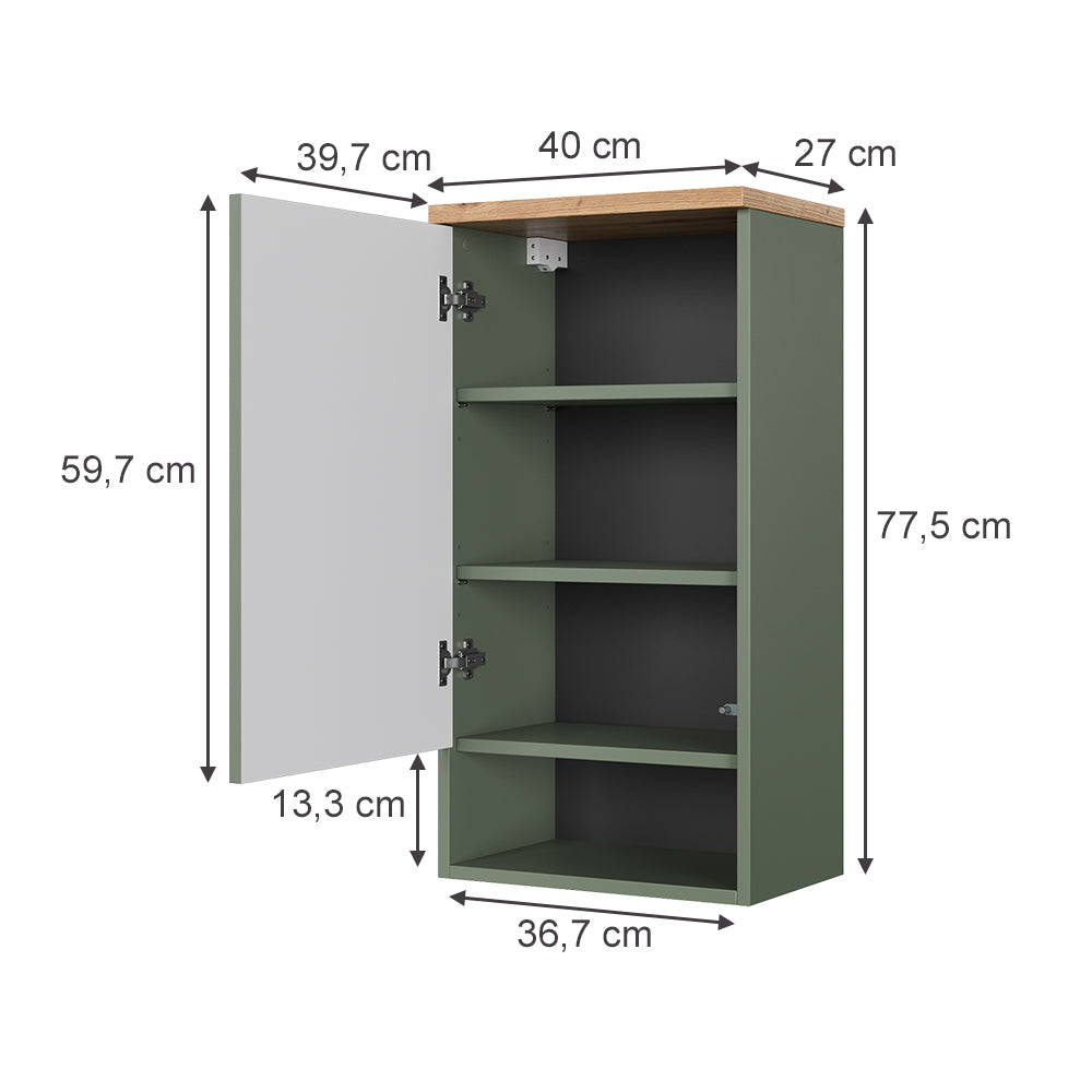 Vicco mobile bagno Verde/Artigianale 40 x 77.5 cm