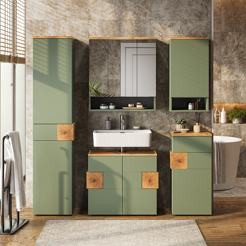 Vicco mobiletto bagno Verde/Artigianale 40 x 84 cm