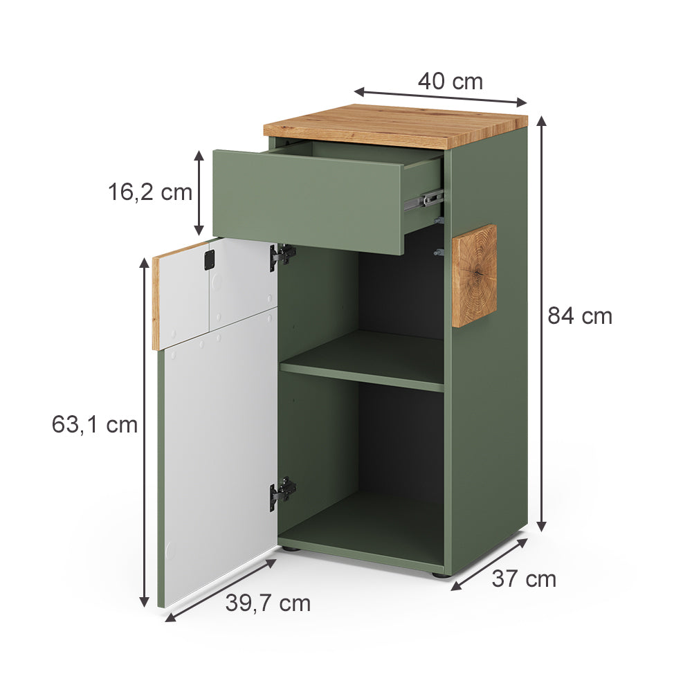 Vicco mobiletto bagno Verde/Artigianale 40 x 84 cm
