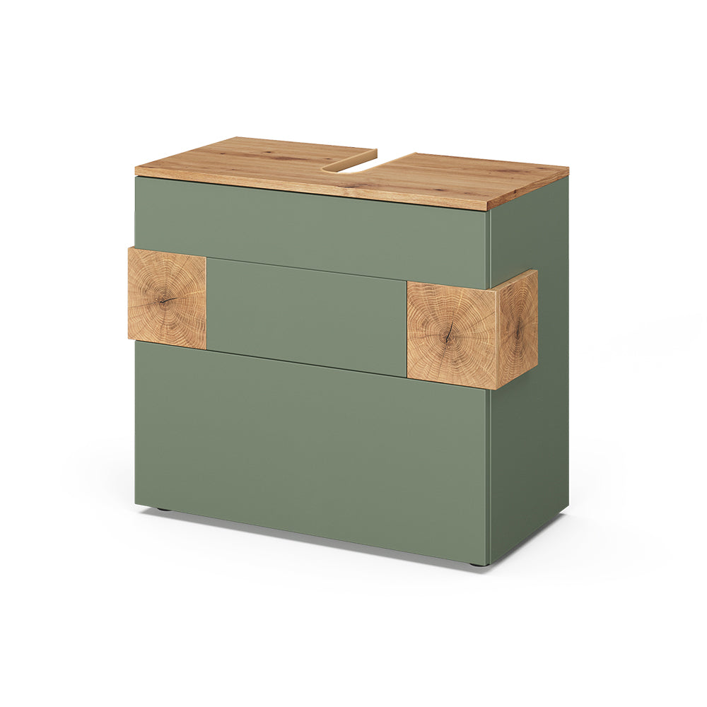 Vicco Mobile sottolavabo per bagno Verde/Artigianale 70 x 64.5 cm con 2 cassetti