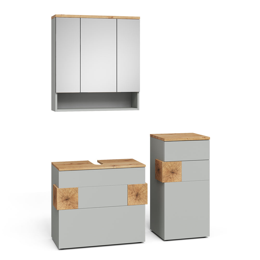 Vicco Set di mobili da bagno Grigio/Artisan 3 parti