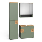 Vicco Set di mobili da bagno Verde/Artigianale 3 parti
