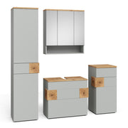 Vicco Set di mobili da bagno Grigio/Artisan 4 parti