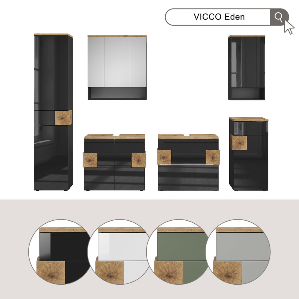 Vicco Set di mobili da bagno Grigio 3 parti