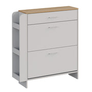 Vicco Mobile porta scarpe Bianco/quercia 88.4 x 101.6 cm Con scomparti aperti e chiusi