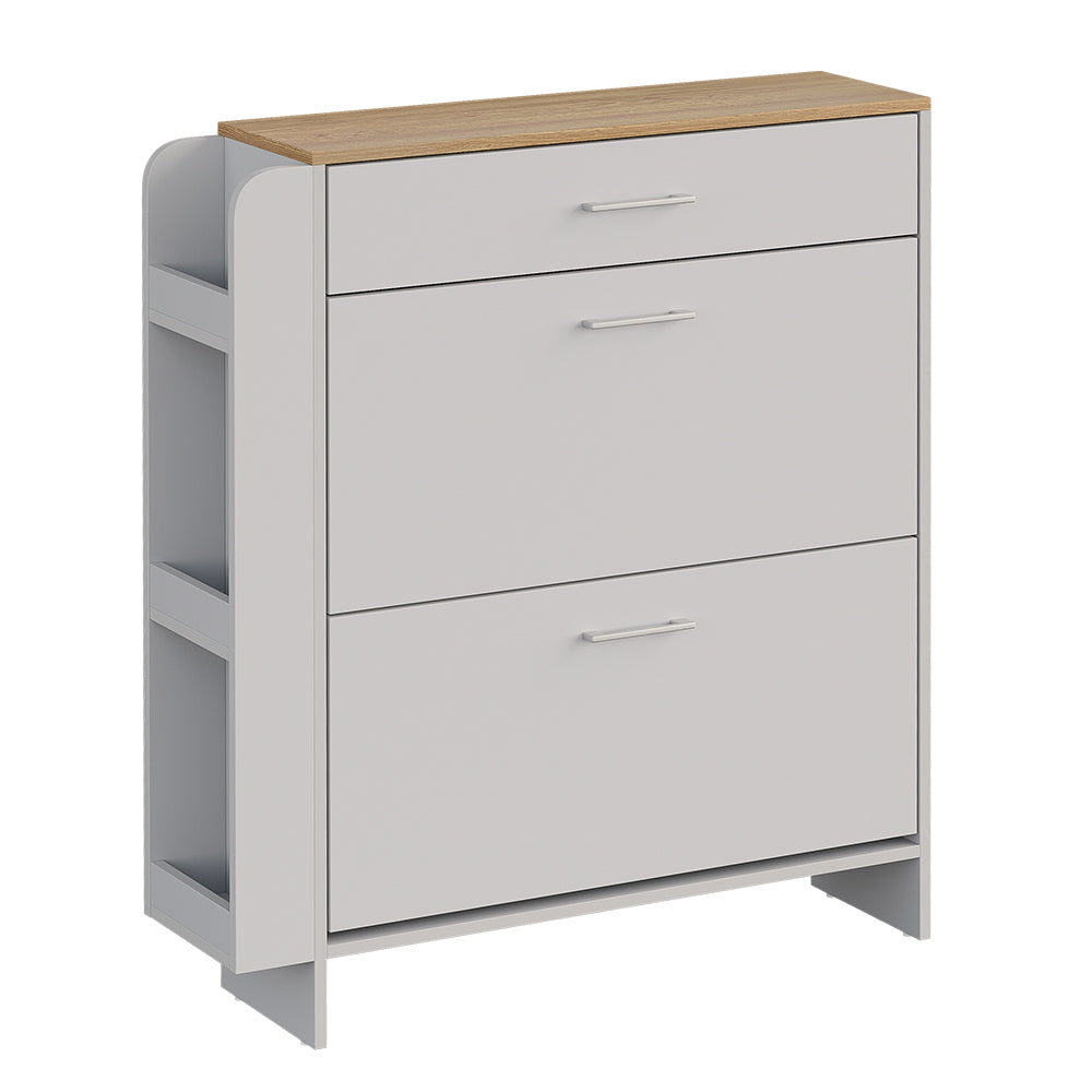 Vicco Mobile porta scarpe Bianco/quercia 88.4 x 101.6 cm Con scomparti aperti e chiusi