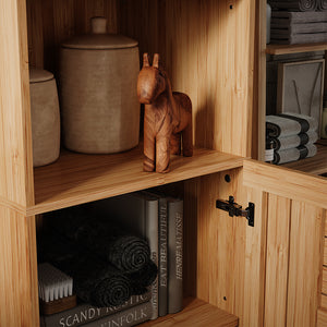 Vicco Mobile da bagno Bambù 40 x 177 cm con 2 porte