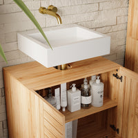 Vicco Mobiletto per lavabo Bambù 60 x 65 cm con 2 porte