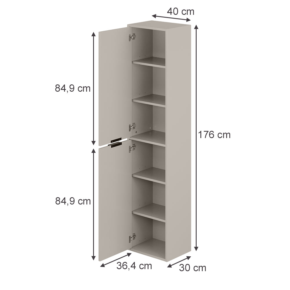 Vicco Armadio per il bagno Cachemire 40 x 176 cm con 2 porte