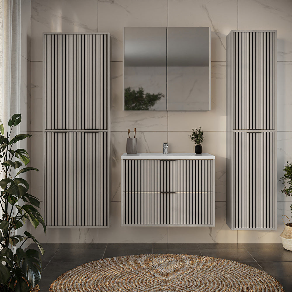 Vicco Set di mobili da bagno Cachemire 80 x 57 cm con lavabo