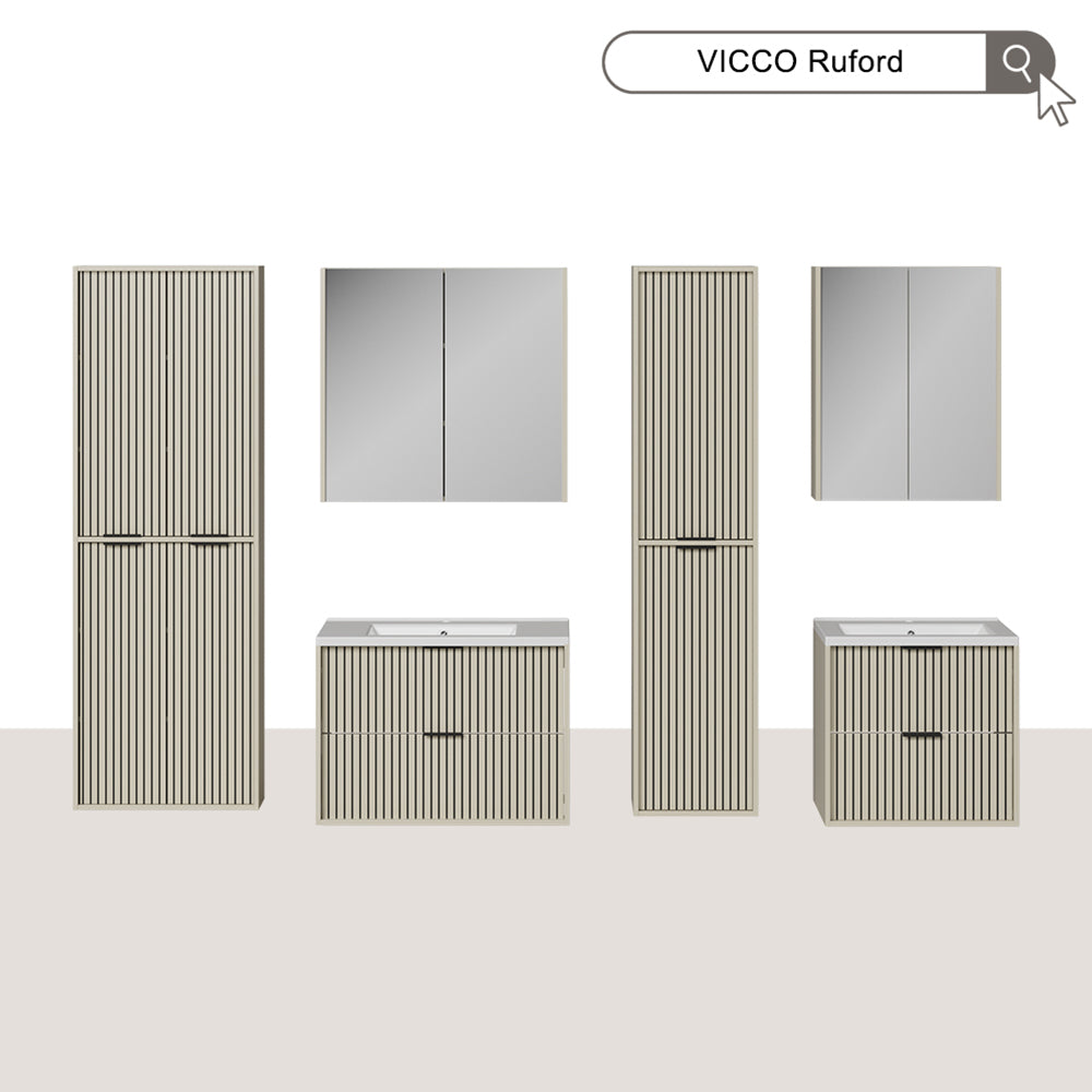 Vicco Set di mobili da bagno Cachemire 80 x 57 cm con lavabo