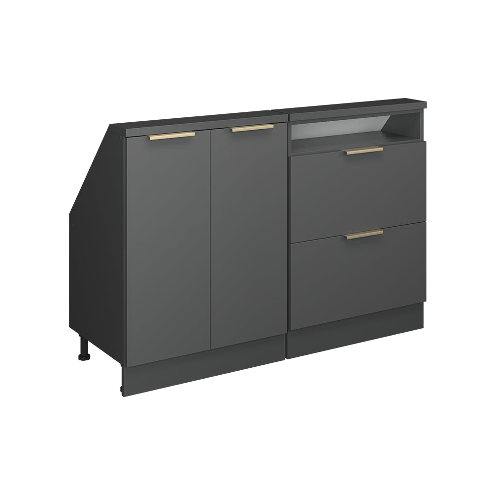 Vicco Mobile cucina sottotetto Antracite-oro 120 cm Set di 2
