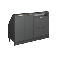 Vicco Mobile cucina sottotetto Antracite-oro 120 cm Set di 2