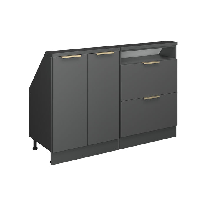 Vicco Mobile cucina sottotetto Antracite-oro 120 cm Set di 2