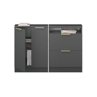 Vicco Mobile cucina sottotetto Antracite-oro 120 cm Set di 2