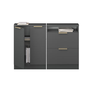 Vicco Mobile cucina sottotetto Antracite-oro 120 cm Set di 2