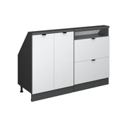 Vicco Mobile cucina sottotetto Ondulazione bianca 120 cm Set di 2