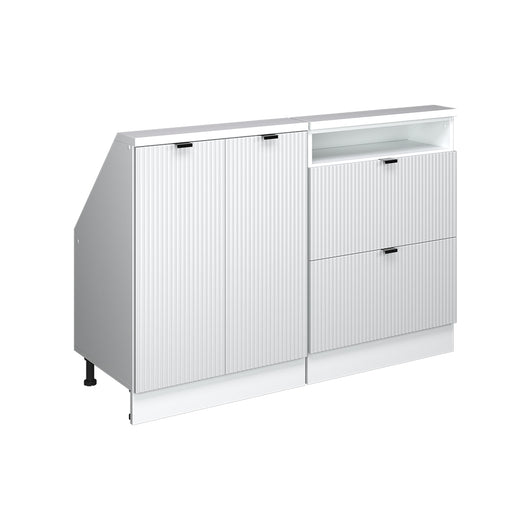 Vicco Mobile cucina sottotetto Ondulazione bianca 120 cm Set di 2