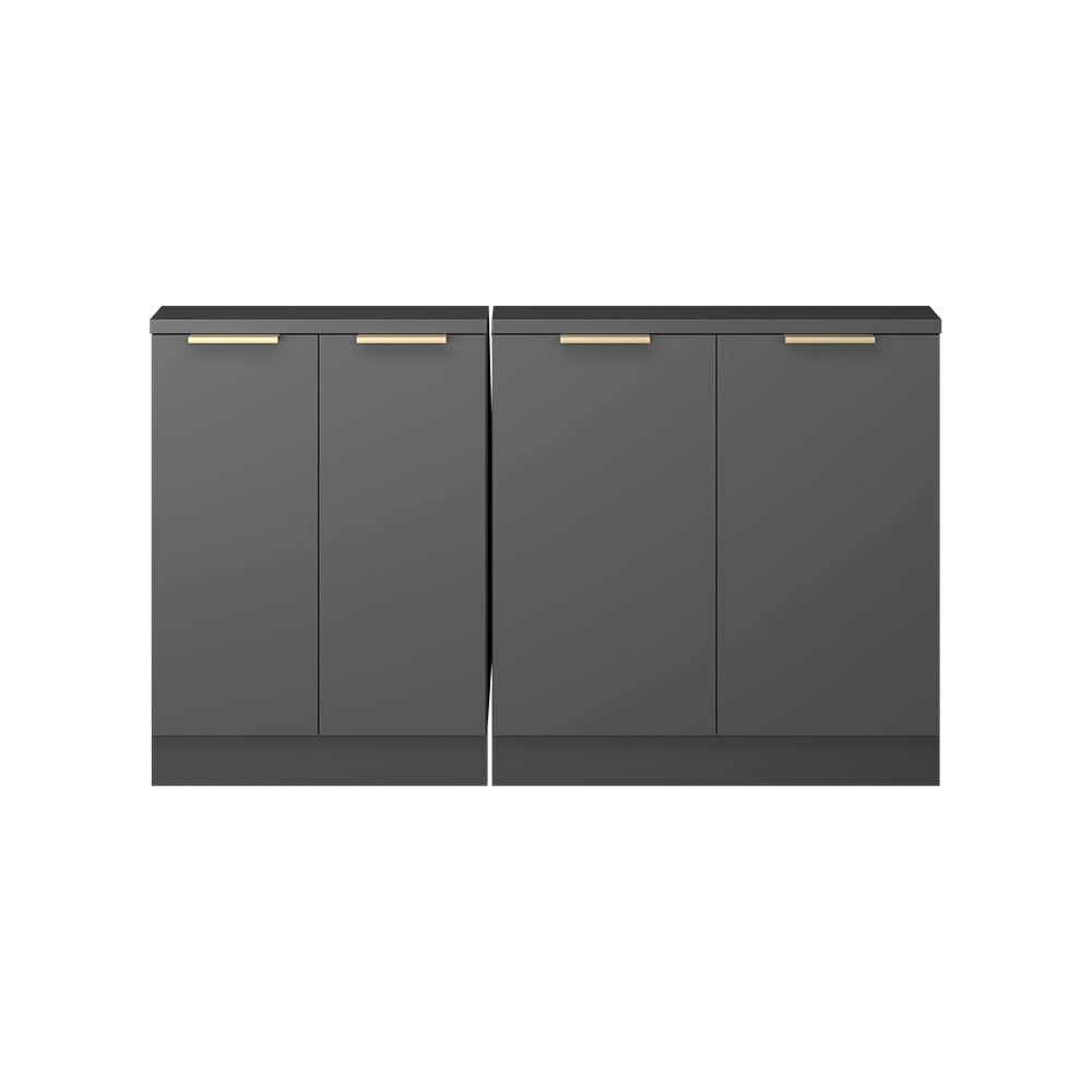 Vicco Mobile cucina sottotetto Antracite-oro 140 cm Set di 2