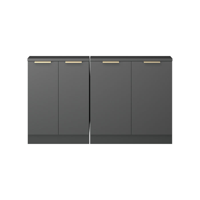 Vicco Mobile cucina sottotetto Antracite-oro 140 cm Set di 2