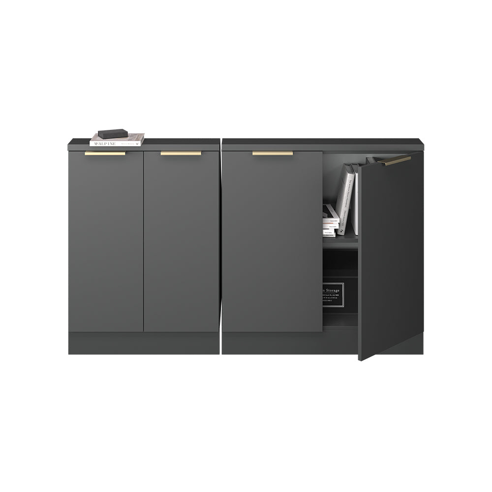 Vicco Mobile cucina sottotetto Antracite-oro 140 cm Set di 2
