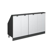 Vicco Mobile cucina sottotetto Ondulazione bianca 140 cm Set di 2