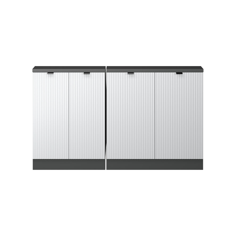 Vicco Mobile cucina sottotetto Ondulazione bianca 140 cm Set di 2
