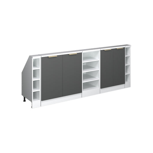 Vicco Mobile cucina sottotetto Antracite-Oro/Bianco 210 cm Set di 5