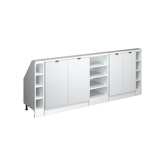 Vicco Mobile cucina sottotetto Ondulazione bianca 210 cm Set di 5