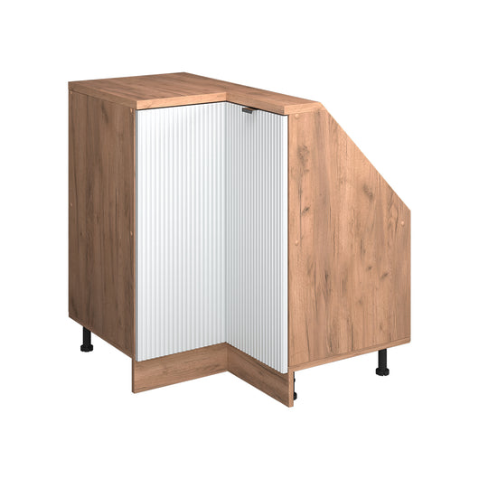 Vicco Mobile cucina angolare per sottotetto Ondulazione bianca 75.6 cm con 1 porta
