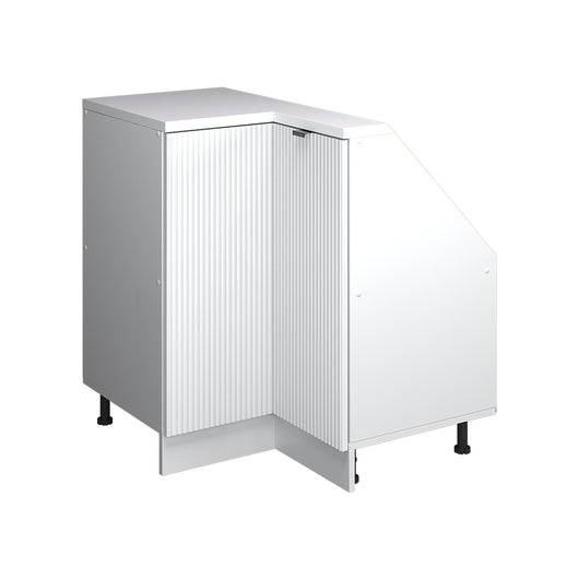 Vicco Mobile cucina angolare per sottotetto Ondulazione bianca 75.6 cm con 1 porta