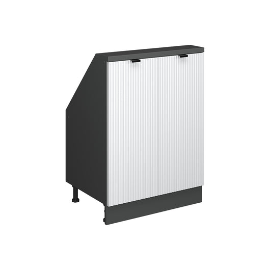 Vicco Mobile cucina sottotetto Ondulazione bianca 60 cm con 2 porte