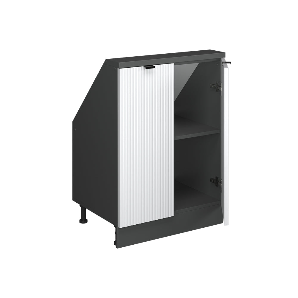 Vicco Mobile cucina sottotetto Ondulazione bianca 60 cm con 2 porte