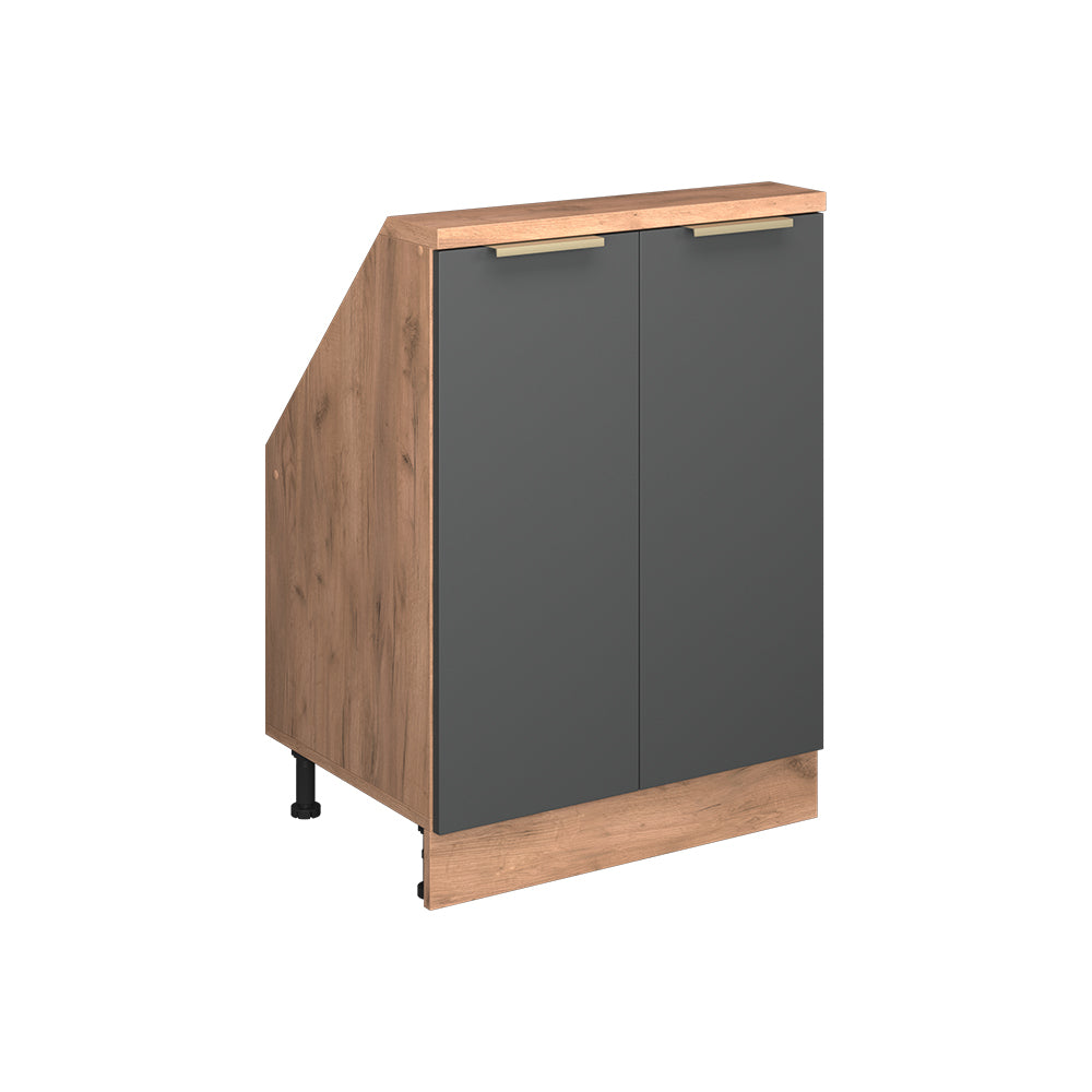 Vicco Mobile cucina sottotetto Antracite oro/oro power oak 60 cm con 2 porte