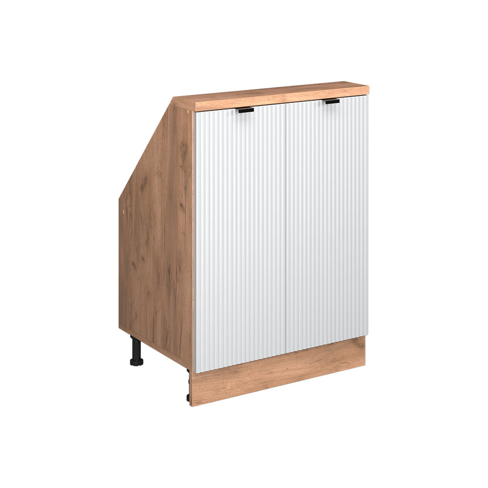 Vicco Mobile cucina sottotetto Ondulazione bianca 60 cm con 2 porte