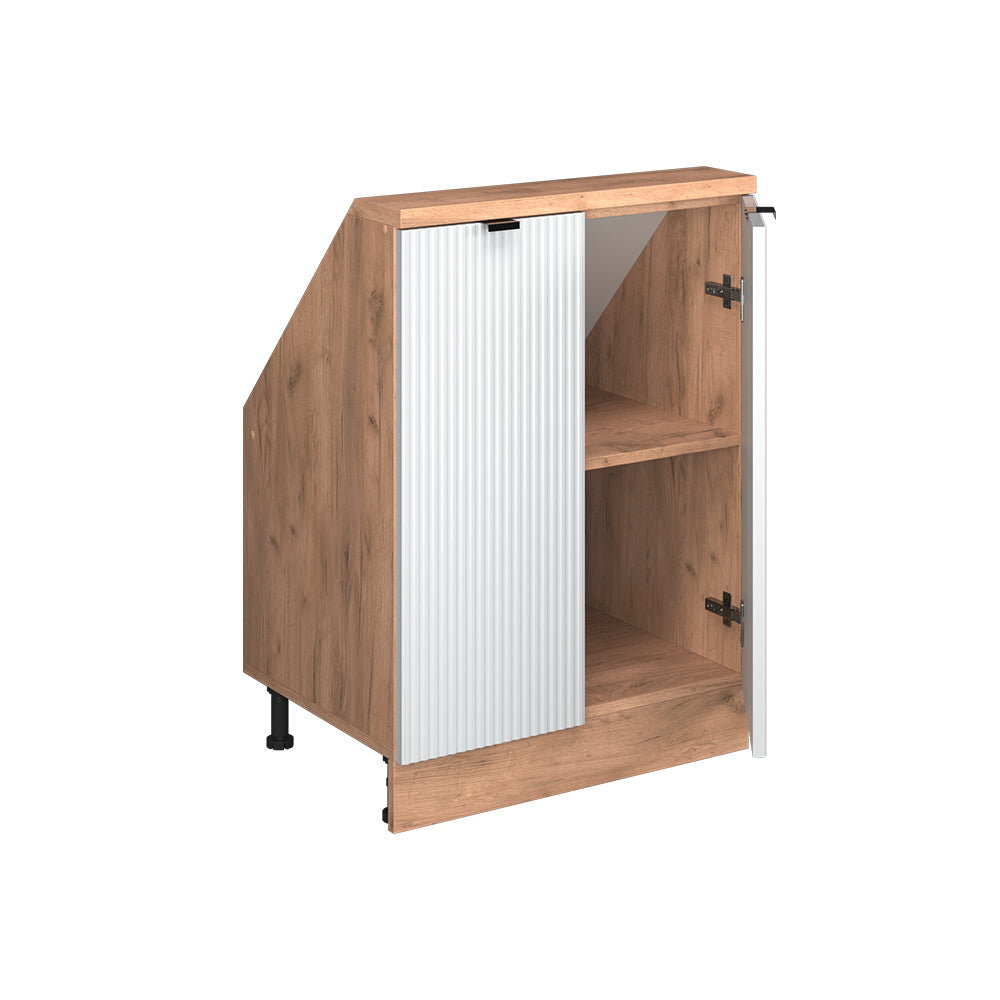 Vicco Mobile cucina sottotetto Ondulazione bianca 60 cm con 2 porte