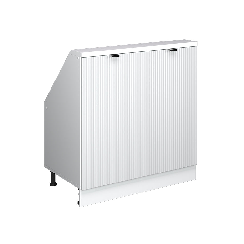 Vicco Mobile cucina sottotetto Ondulazione bianca 80 cm con 2 porte